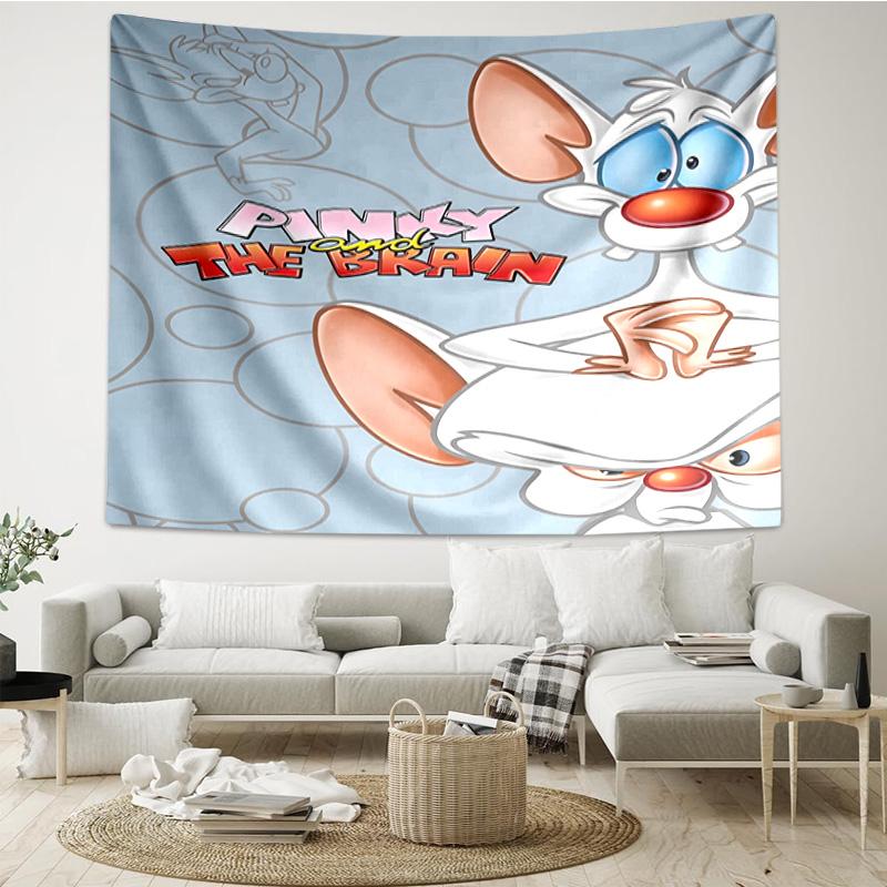 Pinky Brain Adventure Quick-Dry Tapestry Hanging for Bedroom,Livingroom, Playroom,Decor Art Room Wall Tapestry Holiday and Birthday Gifts