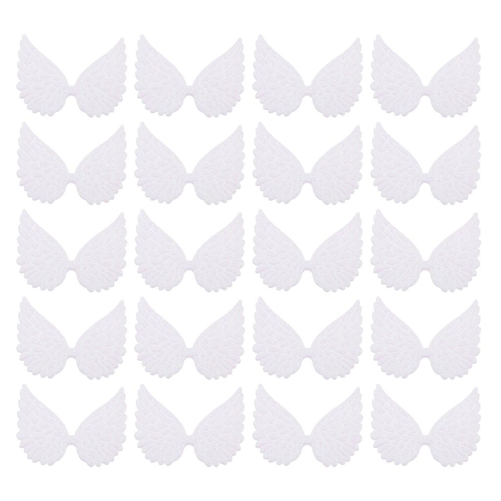 30Pcs Glitter Angel Wing Craft Supplies Textured Angle Wings For Diy Cake Topper Cupcake Decoration Sewing Patch Jewelry