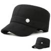 Wool Felt Flat Top Hat Winter Old Man Thickened Ear Protection Military Hat Five Star Hat Outdoor Cap