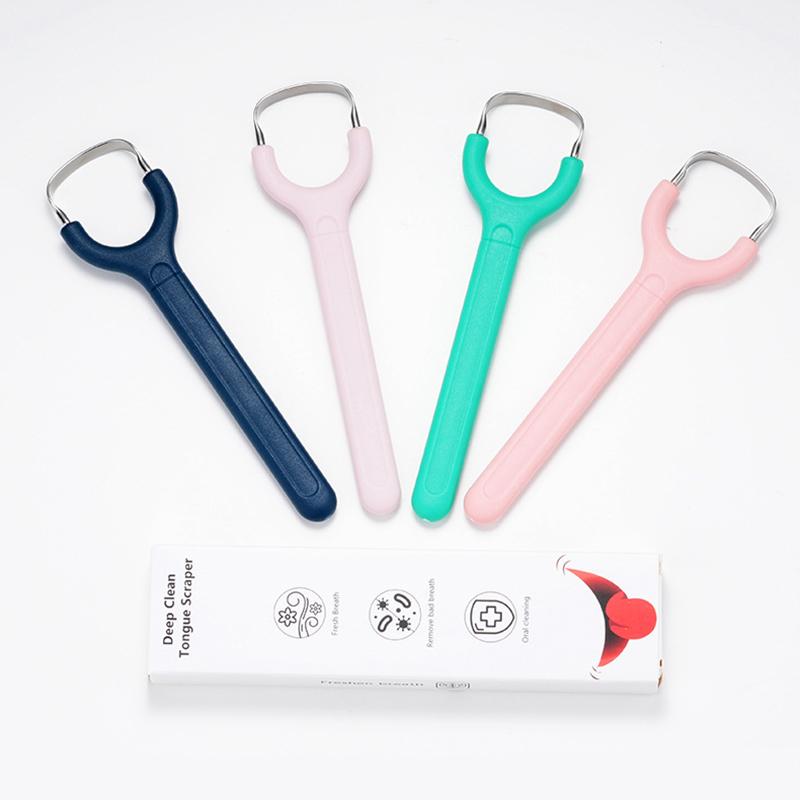 Tungeskrape i rustfritt stål Tungeluktfjerner Åpning Dyp håndtak U-formet Åpen tungeskrape Munnrengjøring