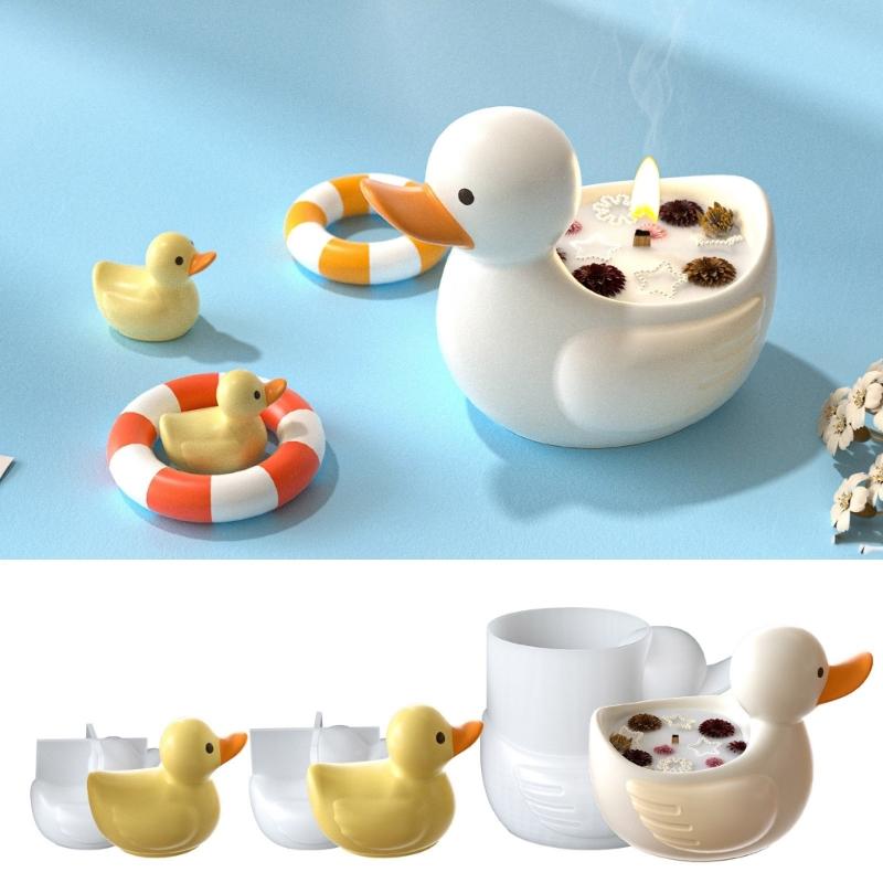 Flexible Silikon-Kerzenhalterform für dekorative Enten-Designs Zubehör für Weihnachten und festliche Anlässe