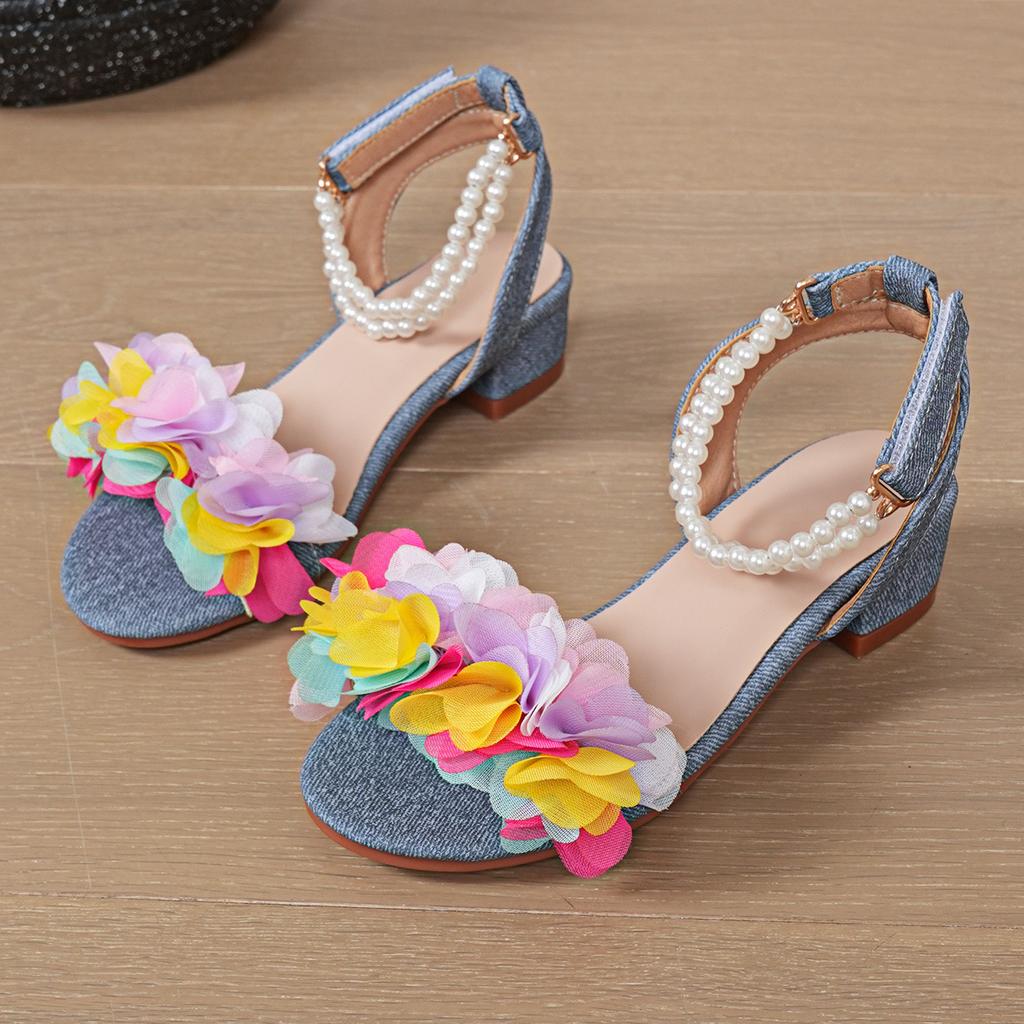 Girls sandals summer 2026 new children's fashion thick high heel with princess sandals women Europe and the United States
