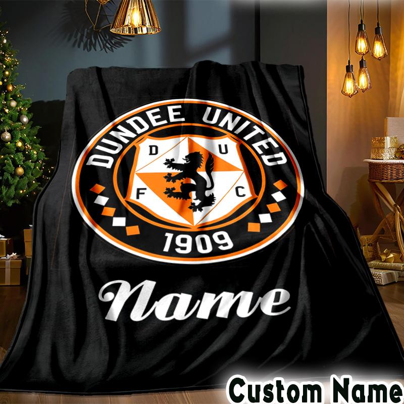 Custom Name Dundee Crest Throws Blanket Flannel Blankets for Couch Bed Gifts for Men Women Picnic blanket Christmas fan gifts
