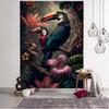 Flower, Bird, Plant Tapestry, Animal Wall Hanging Cloth, Hippie Kawaii Room Decoration Aesthetics, Bohemian Wall Decoration
