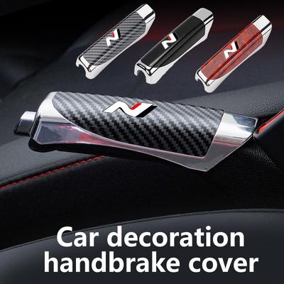 For Hyundai Car Handbrake Grips Protection Cover Carbon Fiber Hand Brake Cover Accessories N Line I10 I10 2008 2009 2010 2011 CC5