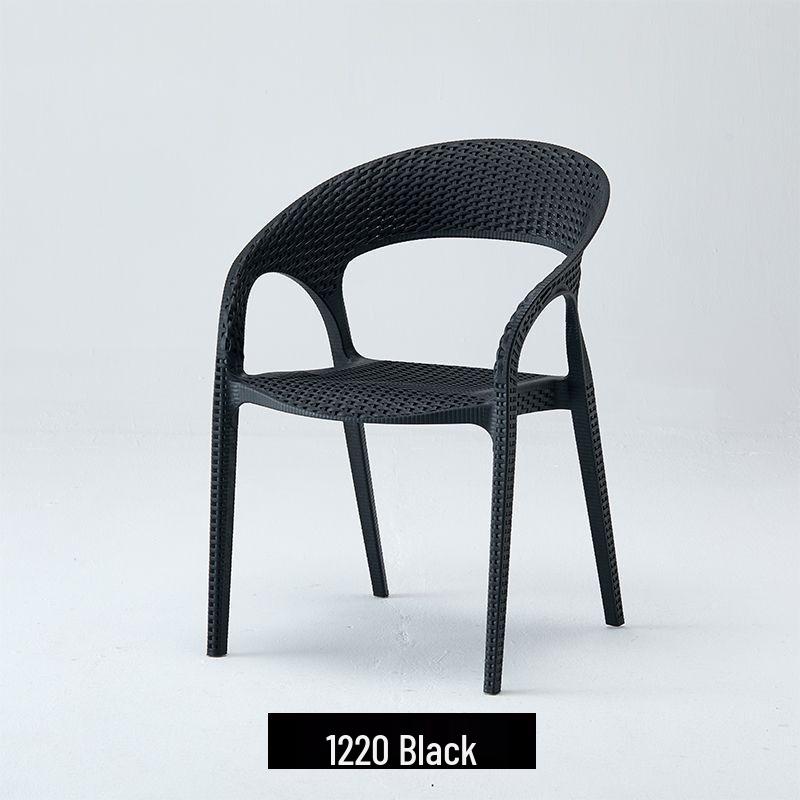 Waterproof Outdoor Rattan-Style Garden Chair with Backrest