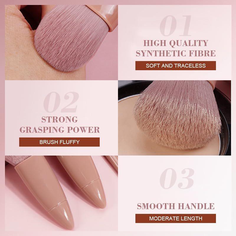 5-teiliges Mini-Make-up-Pinselset mit Spiegel, weichen Borsten, präzisem Make-up, einfach, ein perfektes Make-up zu kreieren, als Geschenk geeignet