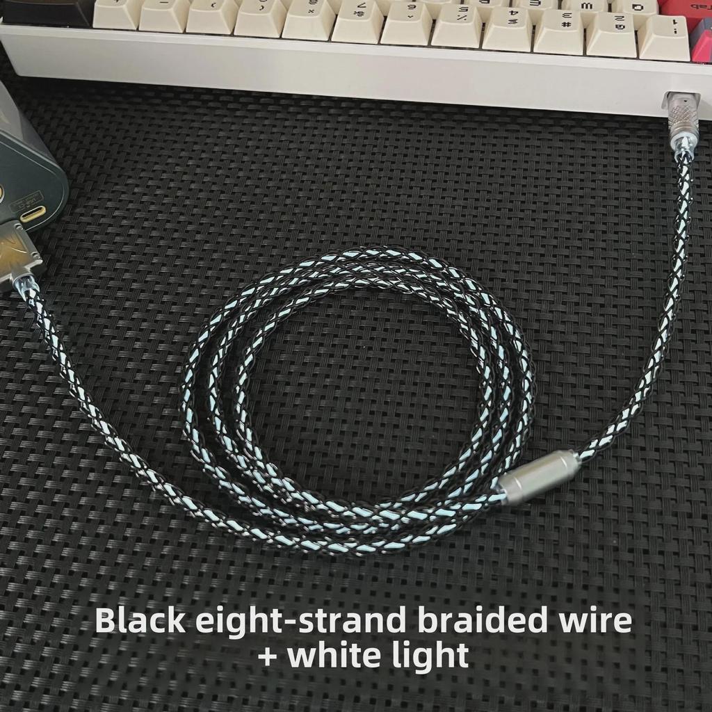 Benutzerdefiniertes DIY Handgefertigtes USB-C Weißlicht Magnetisches Mechanisches Tastatur Ladekabel für 8K Gaming