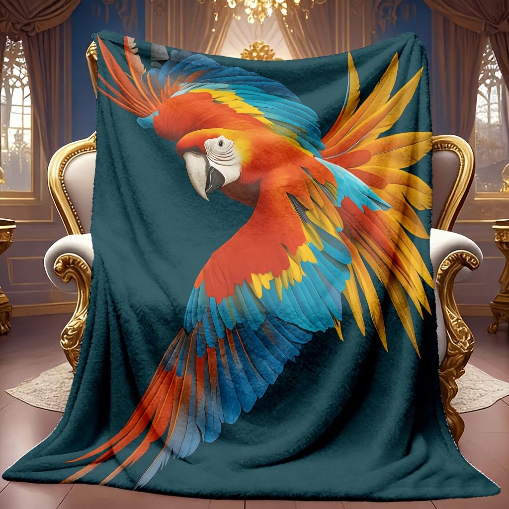 Comfortable Parrot Theme Pattern Blanket Soft High-Definition Digital Print Cooling Blanket All-Season, Family and Friends Gift Perfect Gift Soft Brea