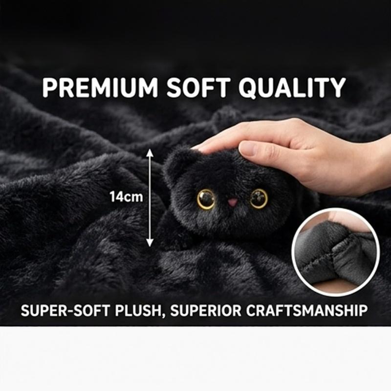 14cm Kawaii Stuffed Animal Ornament Magnetic Plush Cat Decoration for Car Exterior Dashboard Side Mirror, Refrigerator Locker