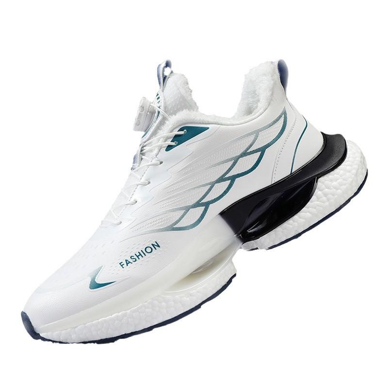 Hot Sale Men's Shoes Winter Sneakers Rotating Button Free Shoelaces Popcorn Soft Sole High Quality Ice Silk Running Shoes