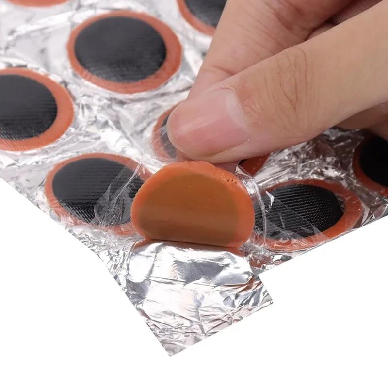 48pcs Rubber Puncture Patches Bicycle Tire Tyre Tube Repair Cycle Patch Kit No Glue Bicycle Inner Tube Puncture Repair Tools