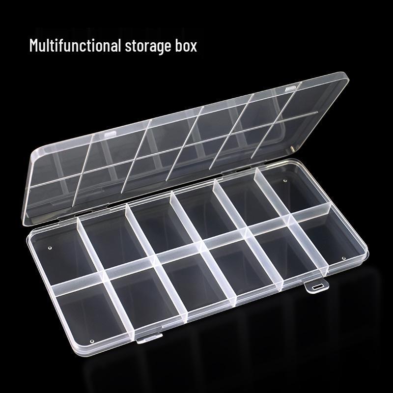 Multi-Grid Transparent Storage Box for Jewelry, Nail Art, and Accessories
