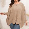 Damen Herbst und Winter Lockeres Cape-Oberteil Lazy Wind Ein-Wort-Kragen Pullover