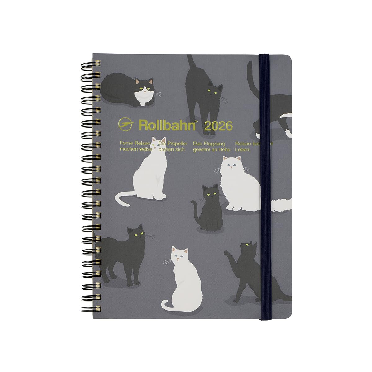 

[Ежедневник Delfonics, издание 2026 / Начало с октября 2025 г.] Rollbahn Animal A5 Ежемесячный планировщик (Серо-голубой)