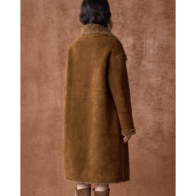 Women's 100% Lambswool Plush Stand-Up Collar Coat