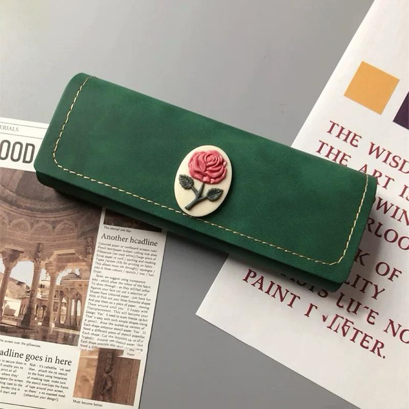 

Винтажный Чехол для очков с розовым узором Солнцезащитные очки Очки Коробка для хранения Унисекс Защита от давления PU кожа Сумка для очков зелёный