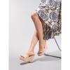 Damen-Keilabsatzsandalen aus geflochtenem Strohseil - Einzelner Riemen, Sommer-Plateau-High Heels, Europäischer & Amerikanischer Stil
