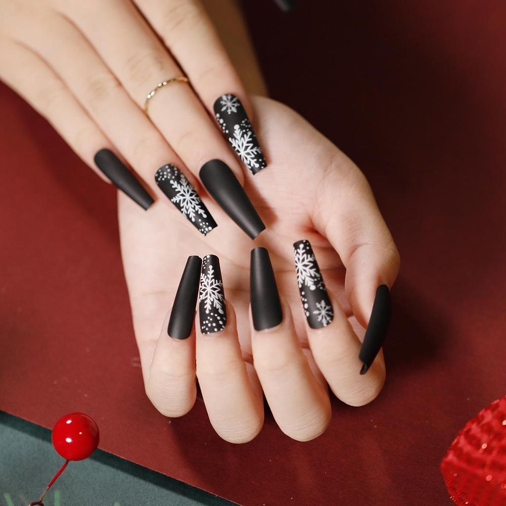 European & American Christmas Press-On False Nails Set