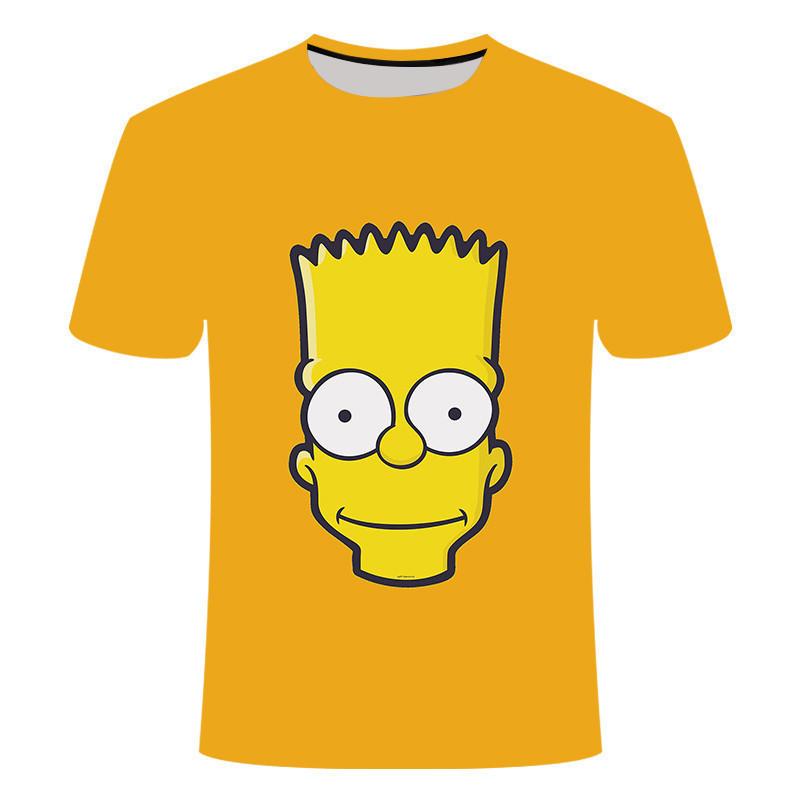 Summer Children's Classic THE SIMPSONS Cartoon Digital Stripe Available Multiple Choice Printed Loose Casual T-shirt
