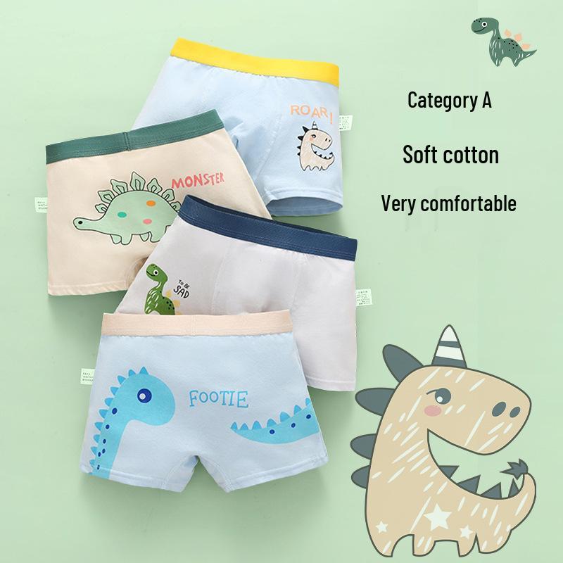 Dětské kreslené bavlněné boxerky se středním pasem - Prodyšné studentské spodní prádlo třídy A