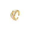 Vintage Geometric Open Index Finger Ring: Drip Oil Stainless Steel Titanium Band for Women