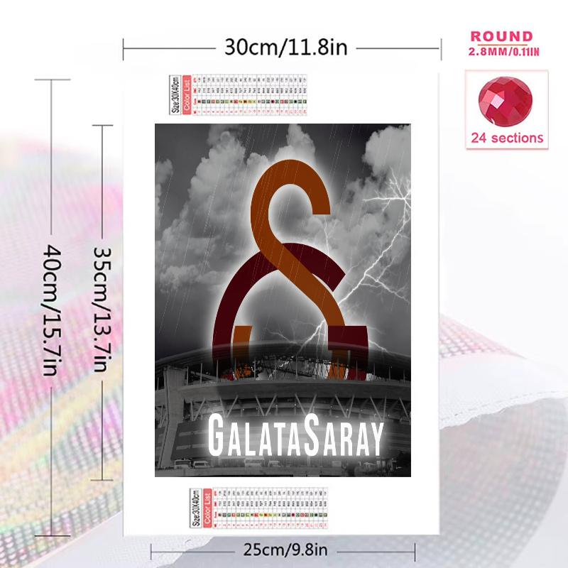 Galatasaray FC Pattern 3pcs 100% Round Full Drill 5D DIY Diamond Painting Embroidery Cross Stitch Rhinestone Décor