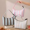 Insulated Lunch Tote Bag Work School - Oxford Fabric Cooler With Handle Portable Meal Carrier In Stripe Solid Colors