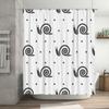 Modern Bathroom DecorPolka Dot Snail Printed Shower Curtain for Home Decor White Black Patterned Bath Linen with Metal Hook Ring