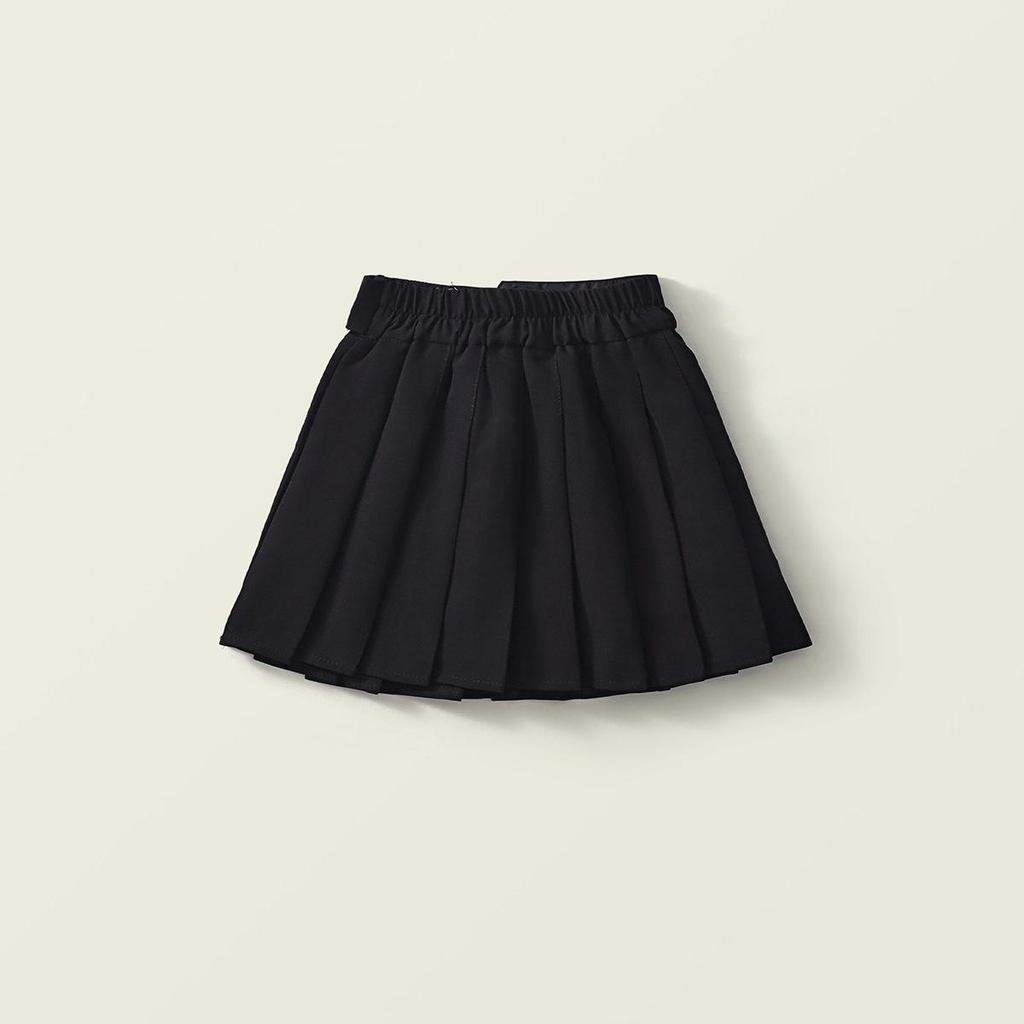 Mädchen Koreanischer Stil Schwarzer Plisseerock - Sommer/Herbst 2025 Mode für Kleine bis Mittlere Kinder