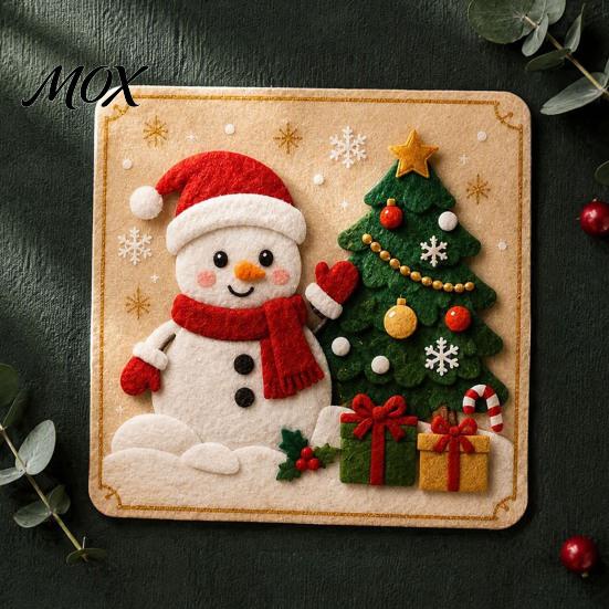 Creative Stress Relief Crafts for Adults DIY Christmas Felt Craft Kit, Gnome Santa Sticker Art No Sew Handmade Gift Making Kits Fabric Reindeer