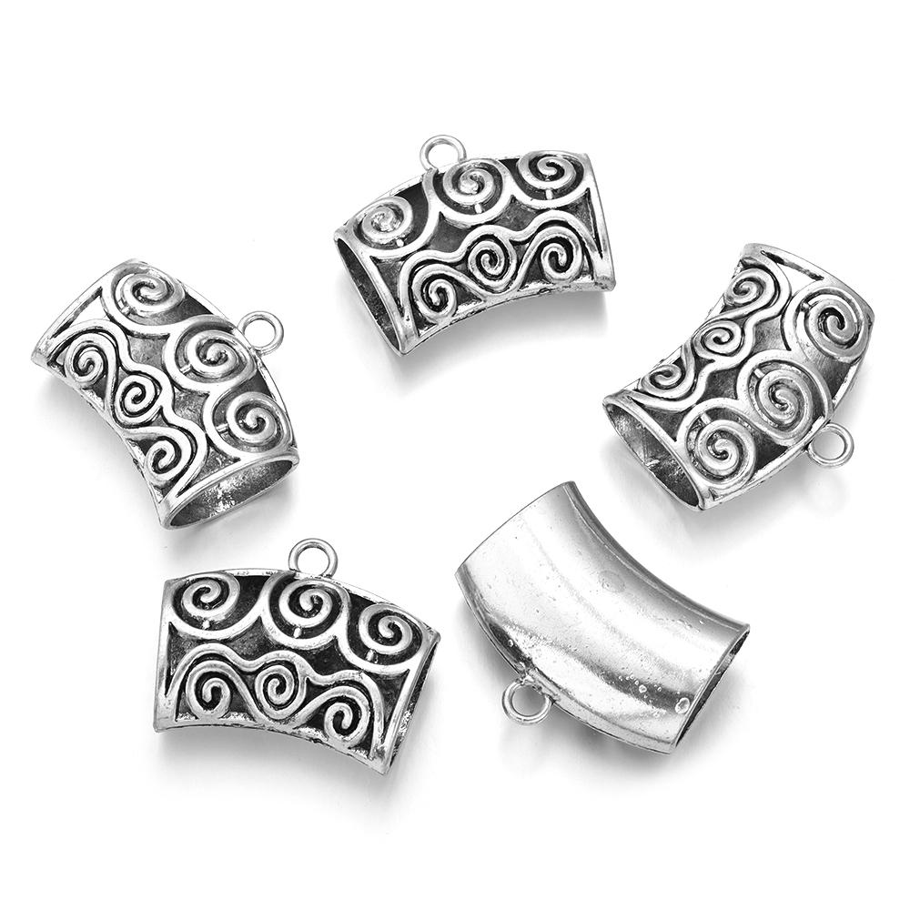 5pcs/lot Antique Silver Color Hollow Pendant Charm For Jewelry Making DIY Necklace Bracelets Bag Clothing Charm Accessories