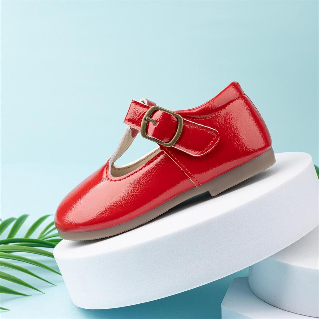 Girls' Comfortable Leather Princess School Shoes - Non-slip Sole