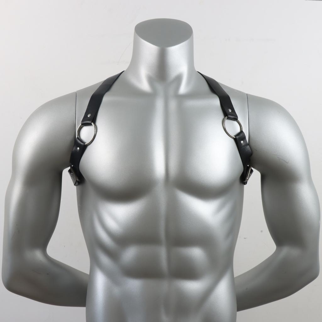Men's Harness Belt Costume PU Leather Body Chest for Men Sexy Punk Body Harness Belt Adjustable Buckle Clothes Nightclub Cosplay