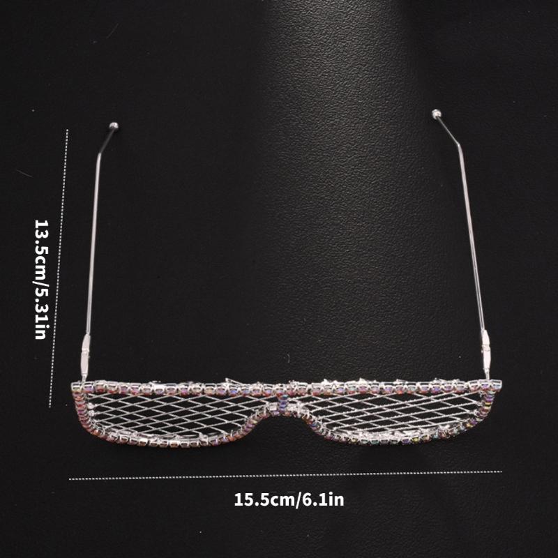 Fashionable Hollow Frame Eyeglasses with Rhinestones Embellishments Festival Eyeglasses Suitable for Parties and Event