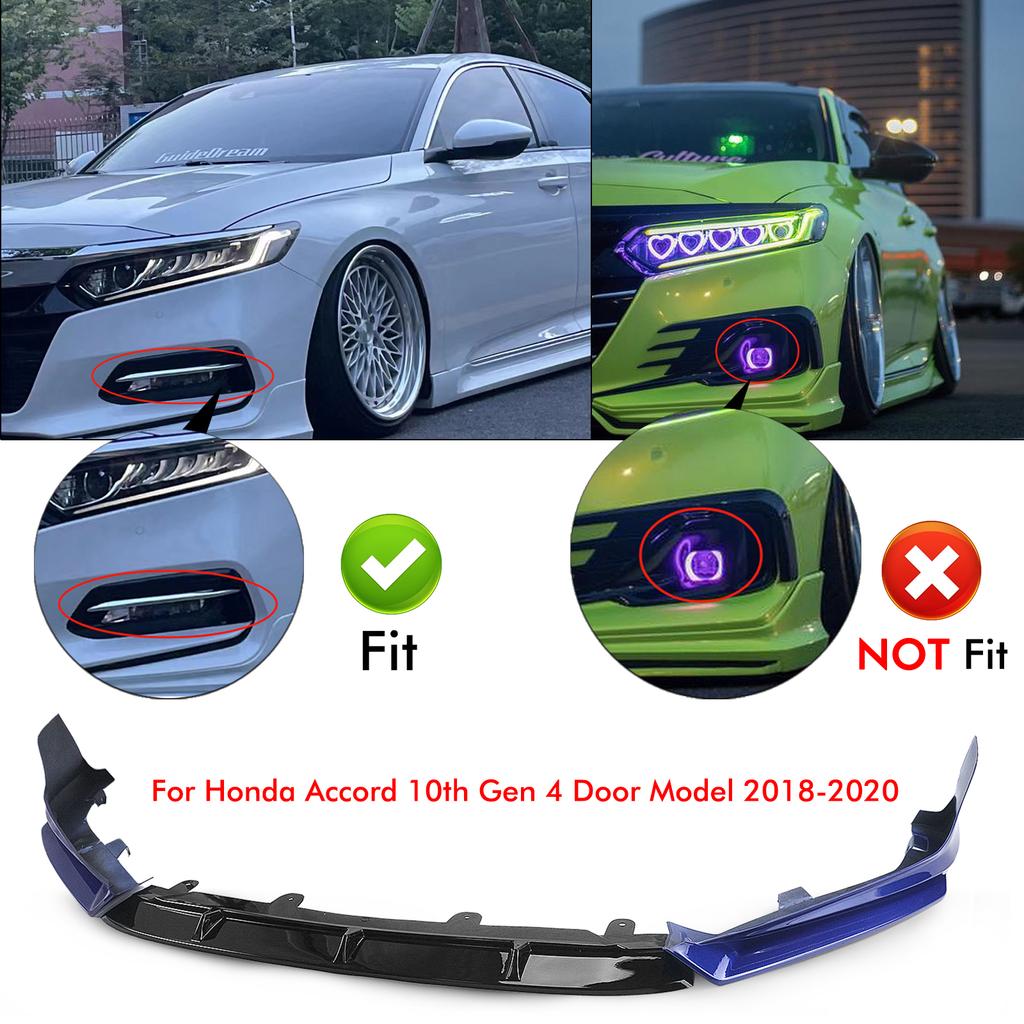 YOFER Para Honda Accord 2018-2020 10ª Geração Cobertura do Divisor de Ar Lateral Inferior Protetor Canard e Lábio Spoiler do Para-choque Dianteiro do Carro