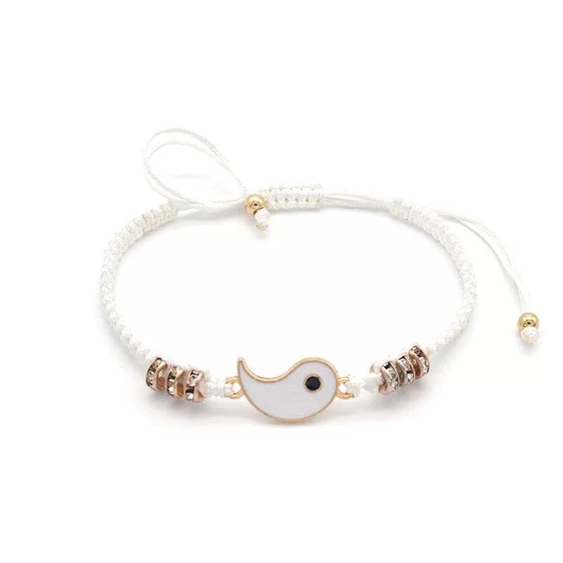 Alloy Tai Chi Bagua Hand-Woven Couple Bracelet Set