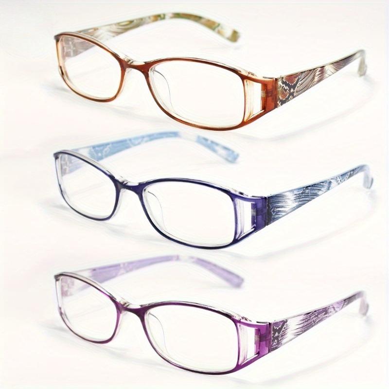 

3 Piece Set Fashionable Reading Glasses for Women HD Lens Comfortable Elegant Rectangular Frame 2.5