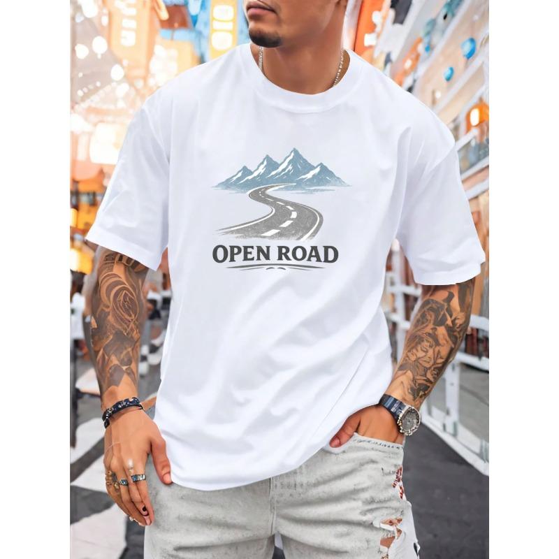 

European sizes Printed Men s T-Shirt, Summer Breathable Short-Sleeve, Regular-Fit Daily Casual Machine-Washable 4XL