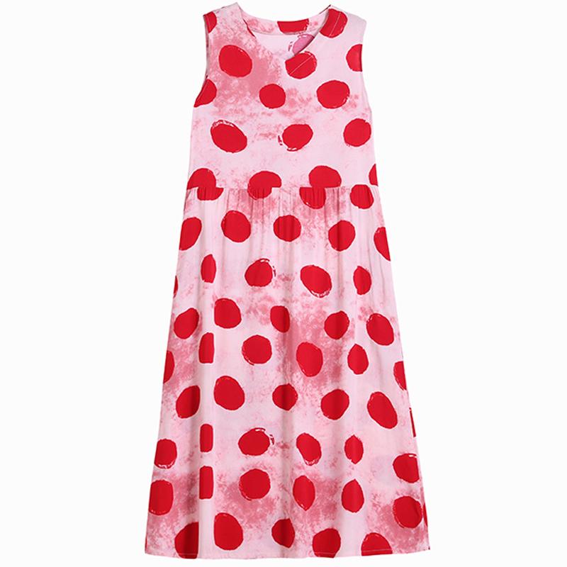 Abito estivo elegante da donna taglie forti, abito lungo senza maniche ampio, abbigliamento vintage femminile