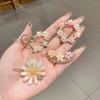 New Floral Hairpin with a Crystal Design, Perfect for a Forest Aesthetic On Instagram, Ideal for Holding Bangs In Style.