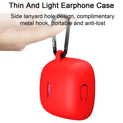 Earphone Case Scratch-resistant with Hook Soft Waterproof Shockproof Silicone Protective Cover for JBL