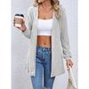 IHUASU Women's Vintage Casual Solid Color Print Autumn Winter Long Sleeve Jackets & Coats