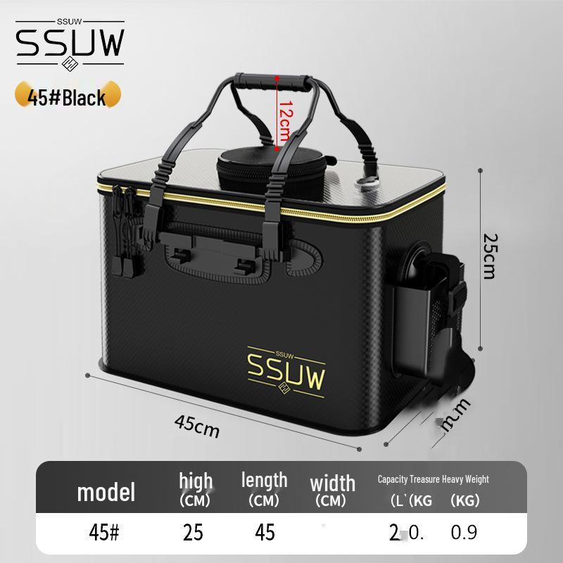 Portable EVA Folding Fishing Bucket - Live Fish Container and Gear Supplies