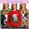 Luxuriously Soft Women Christmas Sweater Santa Claus Cat Dog Xmas Jumper Top
