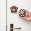 Walnut Wooden Wind Chime Magnetic Home Reminder Wind Chime Cartoon Cat Claw Doorbell Copper Bell Ornaments Housewarming Gift