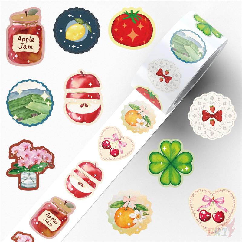 500Pcs/Roll Little Happiness - Lucky Life Kids Rewards Stickers - DIY Scrapbooks Album Decor Sealing Label Decals