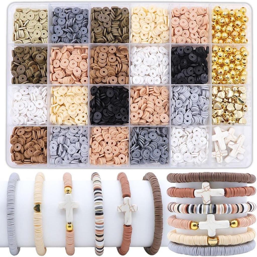 24 Grid Diy Soft Pottery Color Disc Set Decorative Bead Batch, Handmade Bracelet Jewelry Accessories