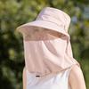 Sombrero de Pescador Malla Transpirable Protector Facial Ala Ancha Protección UV Protector Facial y de Cuello Completo Sombrero de Sol Protector Solar de 360 Grados Cordón Ajustable Exterior