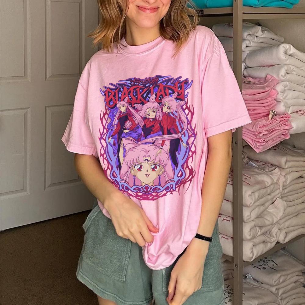 Sailor Moon Anime T Shirt Women Men Short Sleeve Cotton Tops Graphic Print Streetwear Casual Summer Tee 2025 Vintage Y2k Clothes S